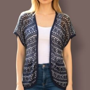 💙The Limited Short Sleeve Open Cardigan Dark Blue/Navy Blue